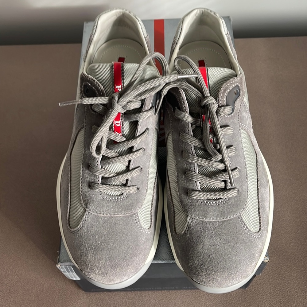 Prada Men’s Gray Suede Sneakers Size 8 US
